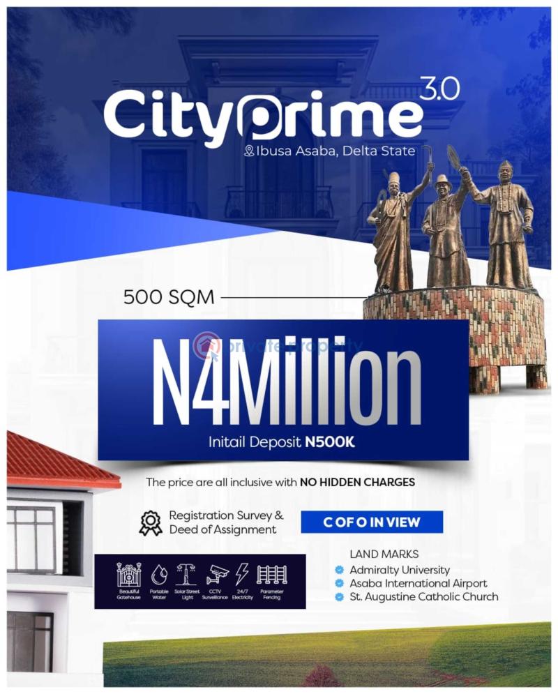 Mixed use Land For Sale City Prime 3.0 Ibusa, All Inclusive, No Hidden Charges Attached Asaba Delta