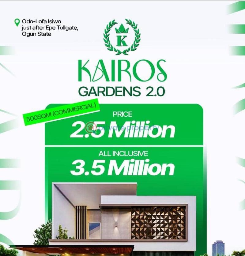 Commercial Land For Sale Kairos Gardens 2.0 Located Just After Epe Tollgate Ogun area  - 1