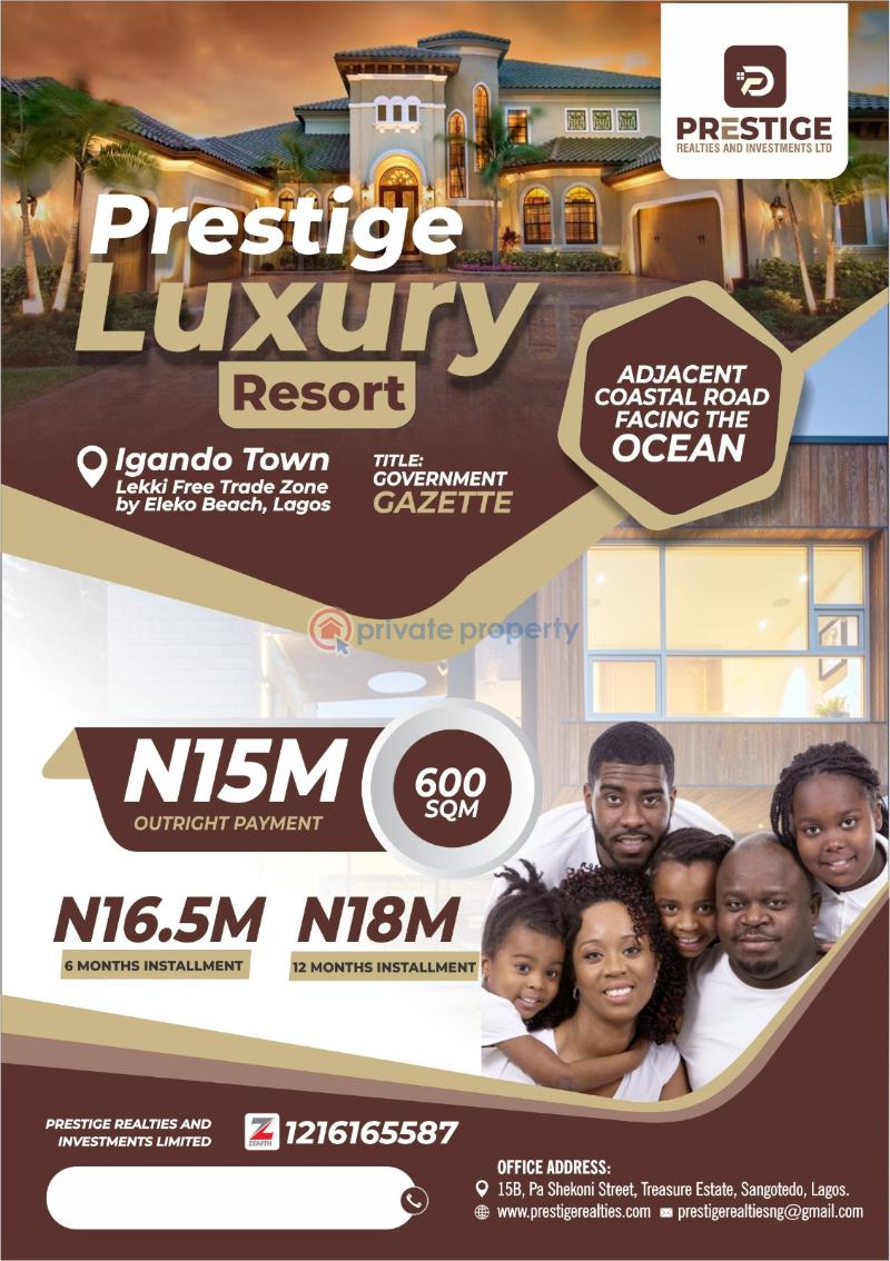 Land For Sale Prestige Luxury Garden At Igando Town Lekki Free Trade