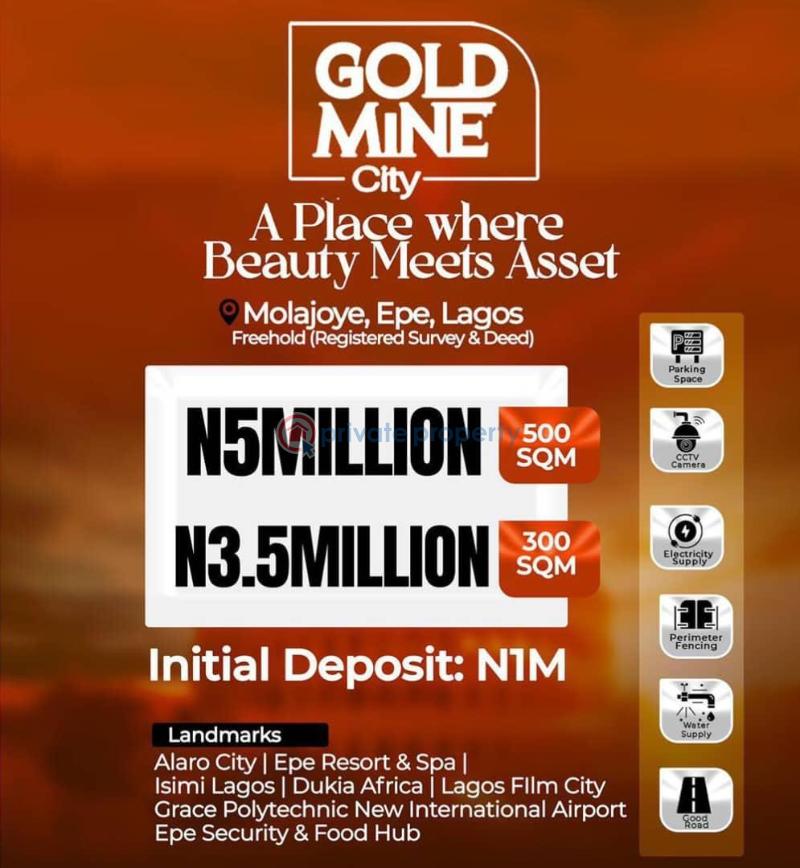 Mixed use Land For Sale Gold Mine City Estate Molajoye Epe Lagos