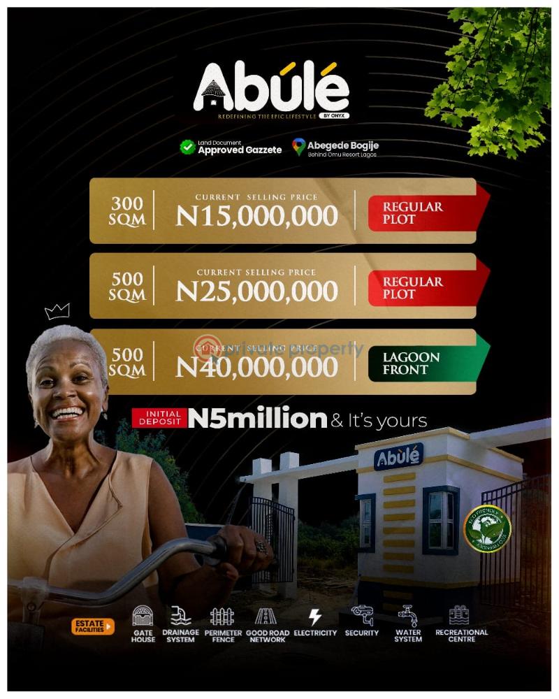 Residential Land For Sale Abule Located At Abegede Behind Omu Resort Bogije Sangotedo Lagos