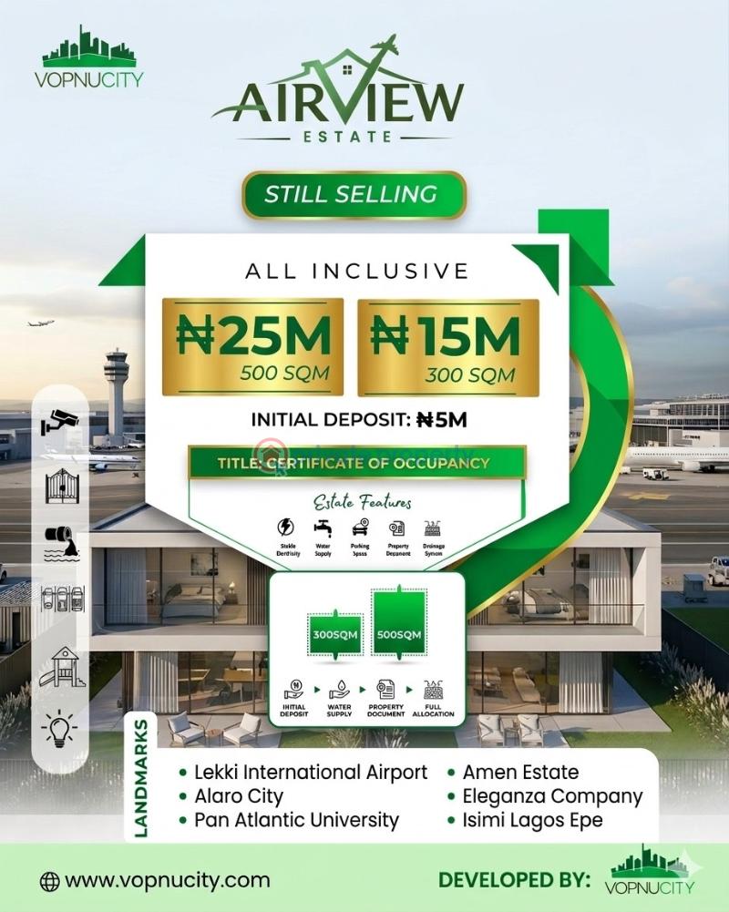 Residential Land For Sale Air View Estate Located At Aiyetoro Along Lekki Epe Expressway Ibeju-Lekki Lagos