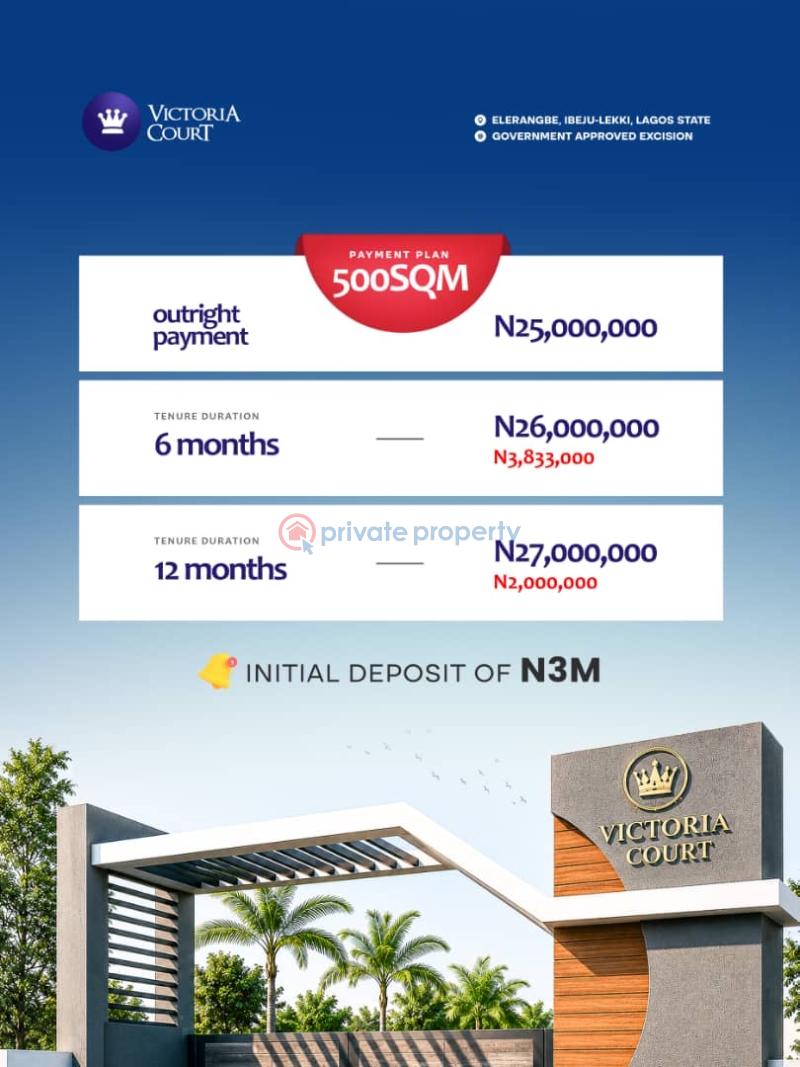 Residential Land For Sale Victoria Court Estate Located Close To The Lekki Free Trade Zone Eleran Igbe Ibeju-Lekki Lagos - 6