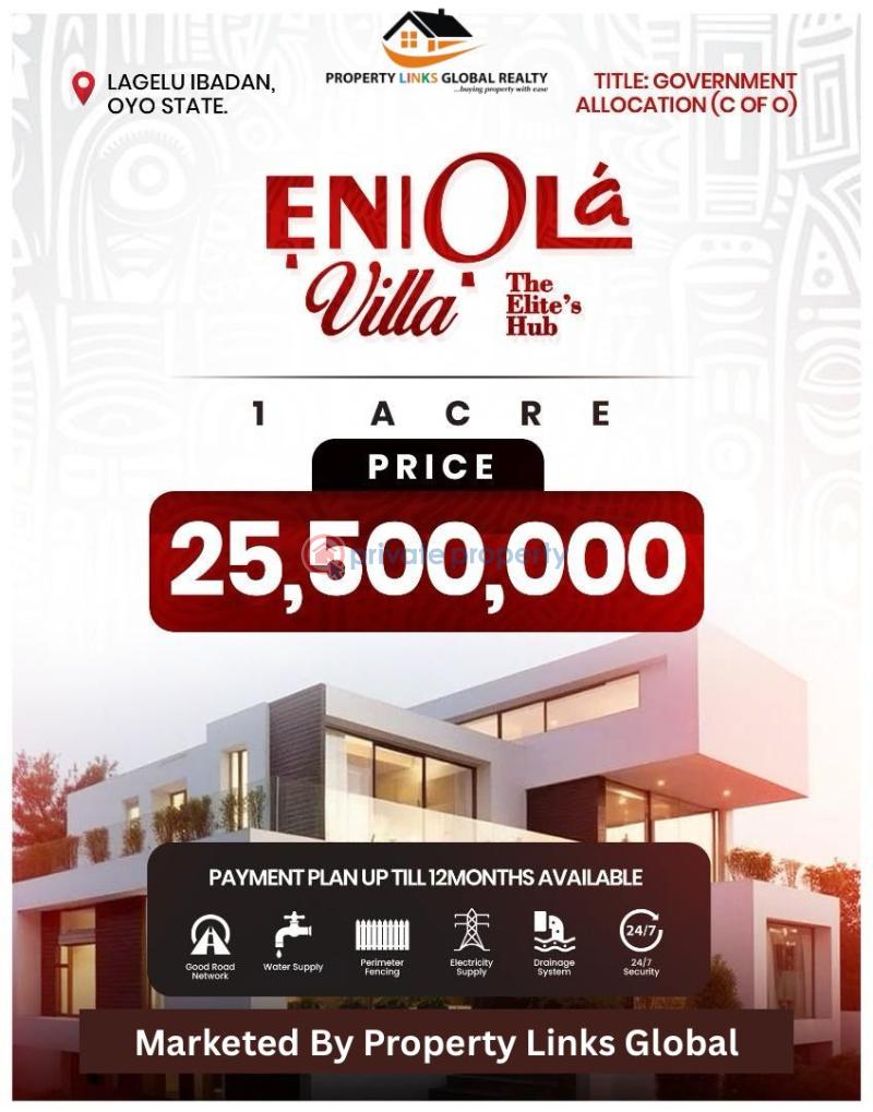 Mixed use Land For Sale Eniola Estate Close To Air Force Comprehensive School And Oyo State Housing Corporations With Bethlehem Resort, Lle Ogbon Lagelu Oyo - 1