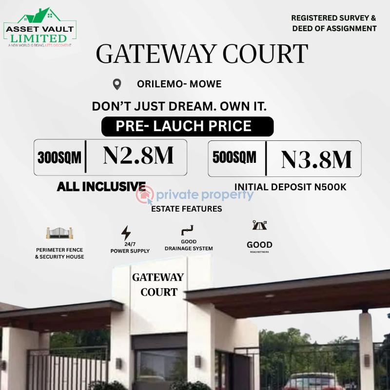 Mixed use Land For Sale Gateway Court Strategically Located In Orilemo Mowe Lagos Extension Ogun