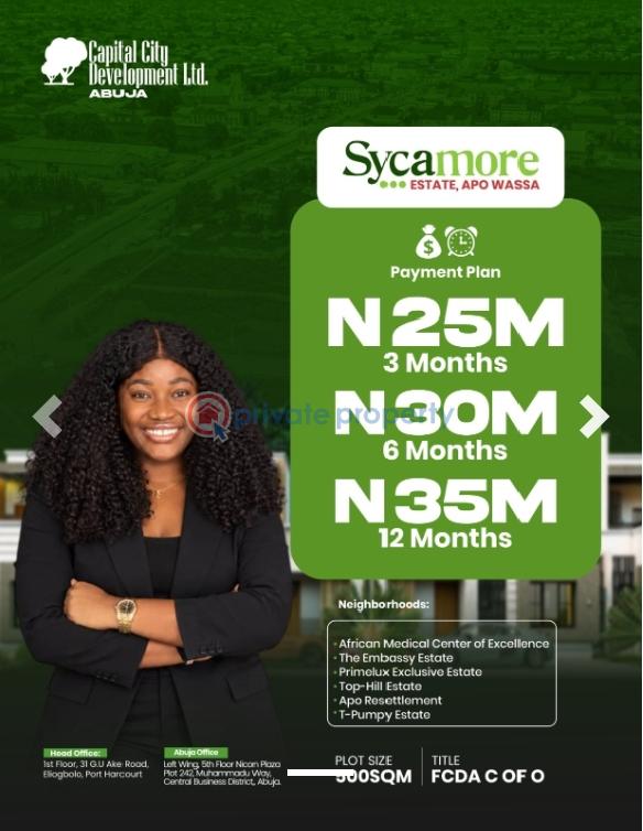 Residential Land For Sale Sycamore Estate Apo Abuja Phase 2 
