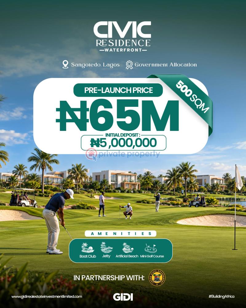 Residential Land For Sale Civic Residence Waterfront Sangotedo Sangotedo Ajah Lagos - 1
