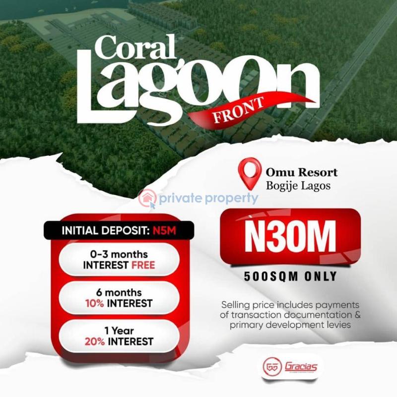 Land For Sale Surrounded By: Groovila Gardens, Regina Caeli Catholic Church, Omu Resort, Eleko Beach,coscharis Motors,corona School. Bogije Sangotedo Lagos - 0