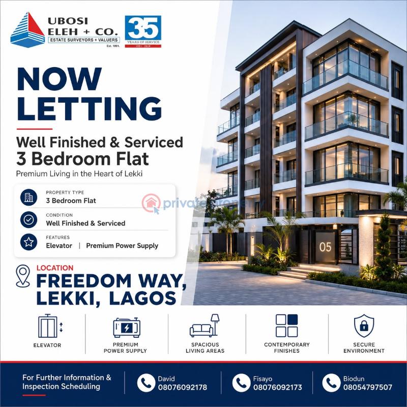 3 bedroom Flat & Apartment For Rent Freedom Way Lekki Lagos - 0