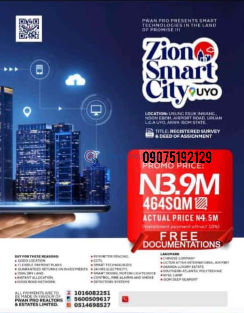 Mixed use Land For Sale Usung Esuk Inwang, Off Victor Attah International Airport Road Uyo. Uyo Akwa Ibom