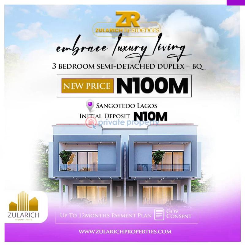 3 bedroom Semi detached Duplex For Sale Sangotedo Lagos - 1