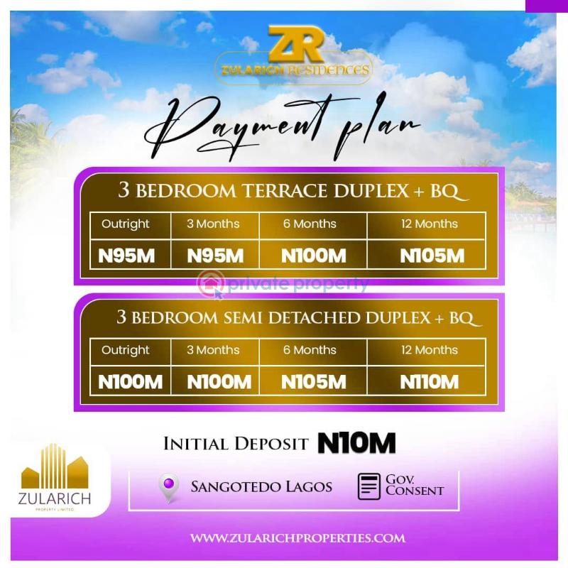 3 bedroom Semi detached Duplex For Sale Sangotedo Lagos - 0