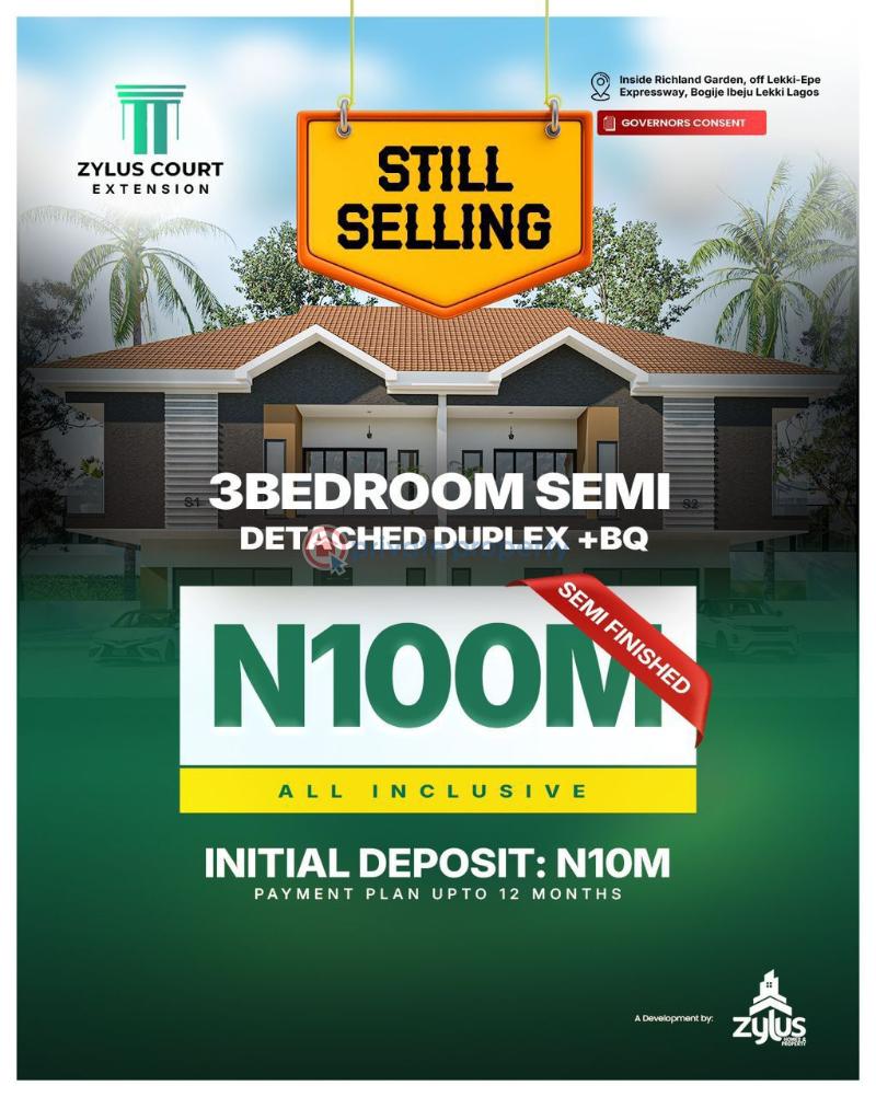 3 bedroom Semi detached Duplex For Sale Richland Garden, Bogije Off Lekki Epe Expressway Ibeju-Lekki Lagos - 0