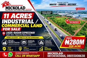 Land For Sale Makun City, After Redeem Camp Before Sagamu Interchange Mowe Ogun area 
