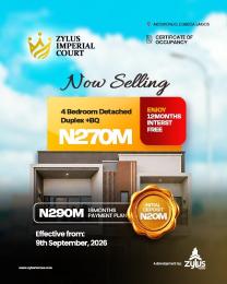 4 bedroom Duplex For Sale Zyus Imperial Court By Zylus Homes Akowonjo Alimosho Lagos