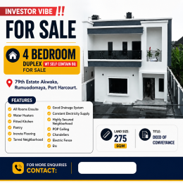 4 bedroom Duplex For Sale 79th Estate Akwaka, Rumuodomaya Port Harcourt Rivers