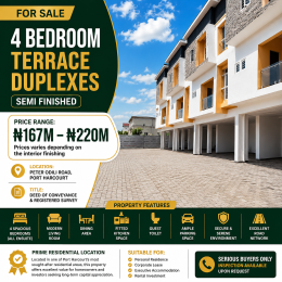4 bedroom Terraced Duplex For Sale Peter Odili Road, Port Harcourt Rivers