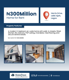 5 bedroom Detached Duplex For Sale Lekki Lagos