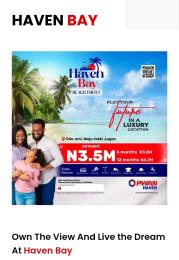 Mixed use Land For Sale Haven Bay Estate, Ode Omi La Campaigne Tropicana Ibeju-Lekki Lagos
