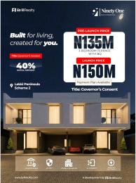 3 bedroom Terraced Duplex For Sale Ninty One Residence, Inside Lekki Peninsula Scheme 2, Abraham Adesanya Ajah Lagos