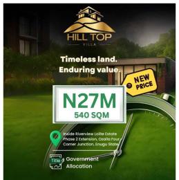 Residential Land For Sale Hiltop Estate, Ozalla, 4corner Junction By Riverview Lolite Estate, Enugu State Nigeria Enugu Area 