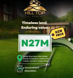 Land For Sale Hiltop Villa, Ozalla, 4corner Junction By Riverview Lolite Estate, Enugu State Nigeria Enugu Area 