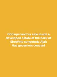 Residential Land For Sale Title Governors Consent Back Of The Biggest Shoprite In Nigeria Sangotedo Ajah Lagos