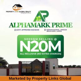 Mixed use Land For Sale Alphamark Prime Estate Close To Pan Atlantic University And Alaro City With Lekki International Airport 20 Minutes Drive Away To Dangote Refinery Ikegun Ibeju-Lekki Lagos