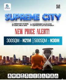 Mixed use Land For Sale Supreme City Phase I Strategically Located In Iberekodo Scheme Eleko Ibeju-Lekki Lagos