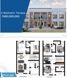 4 bedroom Terraced Duplex For Sale Mother And Child Hospital, Chartered House School, Citadel Views, Ojaja Mall. Abraham Adesanya Ajah Lagos