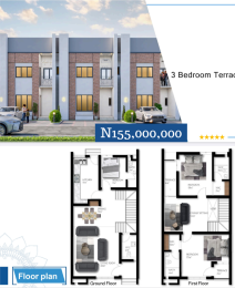 3 bedroom Terraced Duplex For Sale Mother And Child Hospital, Chartered House School, Citadel Views, Ojaja Mall. Abraham Adesanya Ajah Lagos