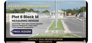Residential Land For Sale Opposite Chevron Head Office/ Twin Lakes Estate Lekki Expressway Lagos