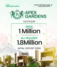 Residential Land For Sale Apex Gardens Located At Apa Aledo Ososa Ijebu Ode, Off Itokin Ikorodu Road Ijebu Ogun