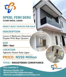 4 bedroom Detached Duplex For Sale Femi Deru Close Opebi Ikeja Lagos