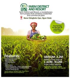 Mixed use Land For Sale Farm District And Resort Ikese Odogbolu Ogun