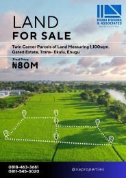 Residential Land For Sale In A Gated Estate, Trans Ekulu Enugu Suburb Enugu Area  Residential Land For Sale In A Gated Estate, Trans Ekulu Enugu Suburb Enugu Area