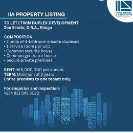 4 bedroom Semi detached Duplex For Rent Zoo Estate Enugu Suburb Enugu Area 