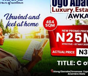 Residential Land For Sale Zetelle Oil, Infinite Suite And Event Center Awka South Anambra